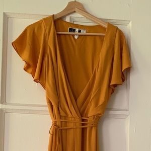 David's Bridal Flutter Sleeve Georgette Wrap Bridesmaid Dress